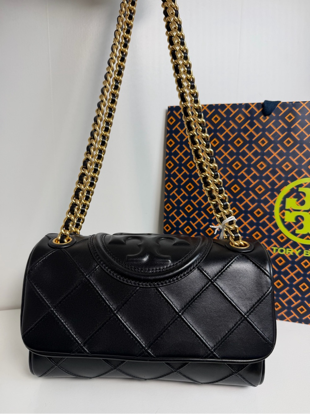 NWT Tory Burch Black FLEMING SOFT SMALL CONVERTIBLE SHOULDER BAG